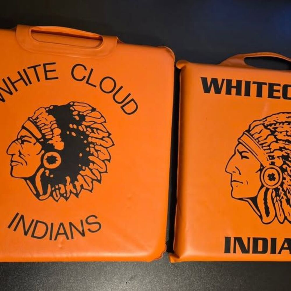 Michigan White Cloud IndiansBench Cushions. Orange/Black. Collectibles. Set.